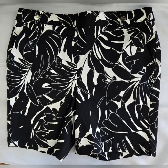 Rafaella Pants - Rafaella Tropical Print Shorts Sz 12 Comfort Stretch High Rise 6 1/2" Inseam